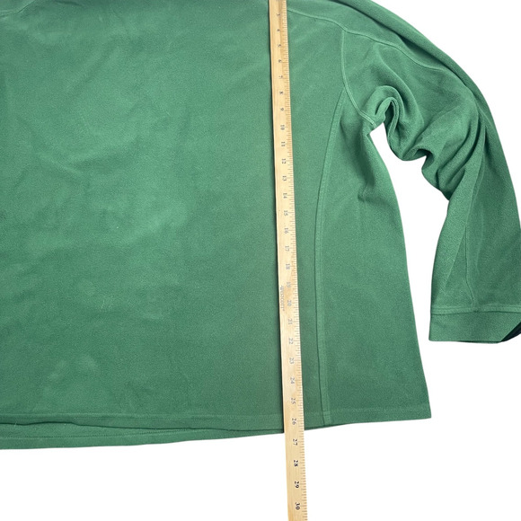 VTG LL Bean Green Fleece Sweatshirt Sz XXL Lightweight 1/4 Zip Chest Pocket SOFT - Picture 4 of 7